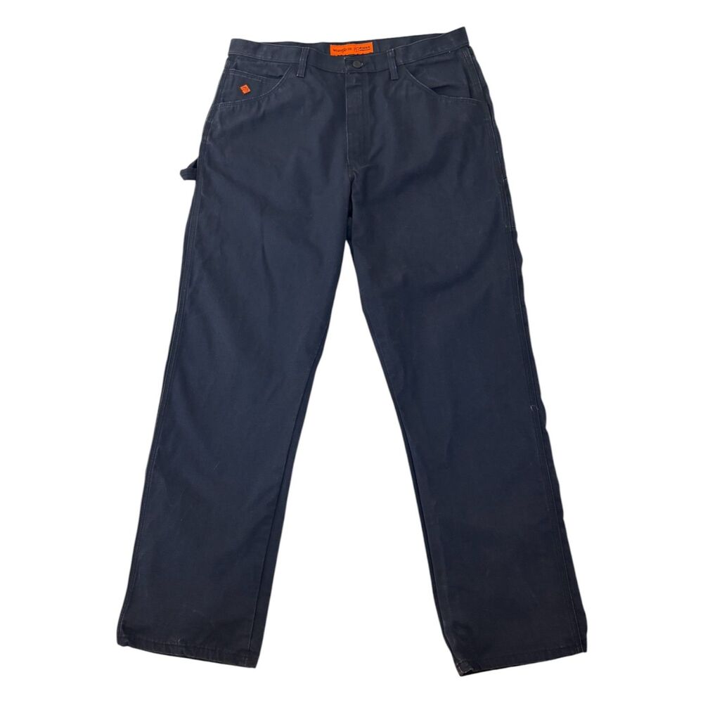 Wrangler Rigg Workwear Mens Blue 100% Cotton Carpenter Pants Size 38x34